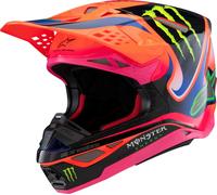 §Casco Cross Alpinestars S-M10 Deegan ECE06 Arancio Viola-Rosa Fluo§