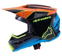 alpinestars Supertech M3 Fray Casco Cross Nero/Arancione/Giallo L