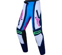 Alpinestars Supertech Maven Pantaloni Motocross Giovanili, bianco/blu/verde, Taglia 24