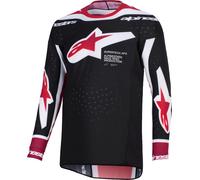 Alpinestars Supertech Pro Vista Maglia da motocross, nero-rosso, taglia XL per maschi
