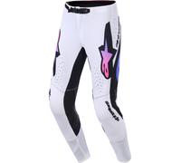 Alpinestars Supertech Pro Vista Pantaloni da motocross, bianco-porpora, taglia 38 per maschi