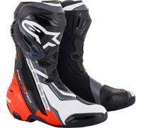 Alpinestars Supertech R, stivali 46 EU male Nero/Rosso Fluo/Bianco/Grigio
