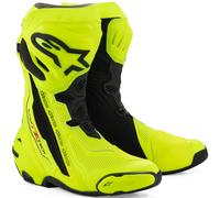 Alpinestars Supertech R - Stivali da moto ventilati, protezione e comfort di livello professionale, certificati CE, ventilazione migliorata, Giallo Fluo/Nero, 42.5 EU