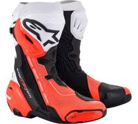Alpinestars Supertech R Vented, stivali perforati 38 EU male Nero/Bianco/Rosso Fluo