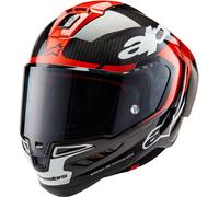 Alpinestars Supertech R10 Element Carbon Elmetto, nero/rosso/bianco, Taglia XXL (63/64)