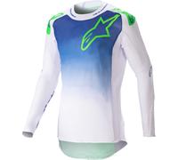 Alpinestars Supertech Risen Maglia Motocross, blu/bianco, Taglia XL