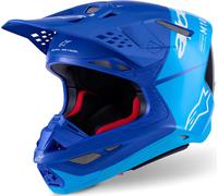 Alpinestars Supertech S-M10 Flood 2024 Casco da motocross, blu/nero, Taglia M (57/58)