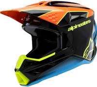Alpinestars Supertech S-M3 Fray, casco da motocross per giovani S male Nero/Arancione/Giallo Fluo