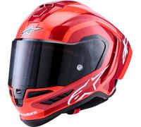 Alpinestars Supertech S-R10 Arius, casco integrale XXL female Rosso/Rosso Scuro/Bianco/Carbonio