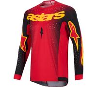 Alpinestars Supertech Scenz Maglia da motocross, nero-rosso-giallo, taglia M per maschi