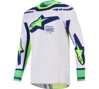 Maglia da motocross Alpinestars Supertech Vista grigio chiaro-giallo fluo-verde-blu-rosa XL