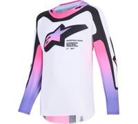 Alpinestars Supertech Vista Maglia Motocross Giovanile, bianco-porpora, taglia L