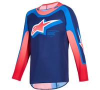 Maglia da motocross Alpinestars Supertech Vista Youth Kids Blu scuro-Corallo-Cobalto S