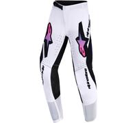 Pantaloni da motocross per bambini Alpinestars Supertech Vista Bianco-Viola-Nero 26
