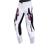 Alpinestars Supertech Vista Pantaloni Motocross Bambini, nero-bianco-porpora, taglia XL