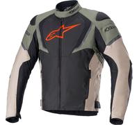 Alpinestars T-Jaws V3 Giacca mototessera impermeabile, nero/oliva, Taglia S