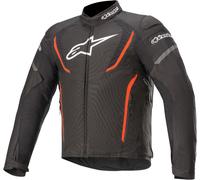 Alpinestars T-Jaws V3 Giacca mototessera impermeabile, nero-rosso, taglia S per maschi