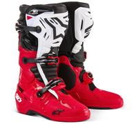 Alpinestars Tech 10 Enduro, stivali 7 US male Rosso Chiaro/Nero/Bianco
