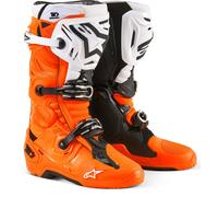 Alpinestars Tech 10 Enduro, stivali 11 US male Arancione Fluo/Nero/Bianco