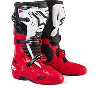 Alpinestars Tech 10 Enduro Stivali da motocross, nero-bianco-rosso, taglia 47 per maschi