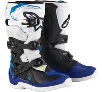Alpinestars Tech 3S Stivali da motocross giovanile, bianco/nero/blu, Taglia 4 (37)