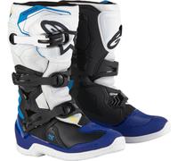 Alpinestars Tech 3S Stivali da motocross giovanile, bianco/nero/blu, Taglia 5 (38)