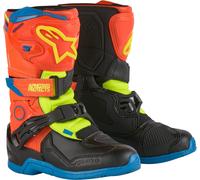 Alpinestars Tech 3S Stivali da motocross per bambini, blu-giallo-arancione, taglia 28