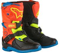 Alpinestars Tech 3S, stivali per bambini 14 US male Arancione Fluo/Giallo Fluo/Nero/Blu