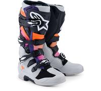Alpinestars Tech 7 Stivali da motocross, nero/grigio chiaro/arancione/rosa, Taglia 14 (49,5)