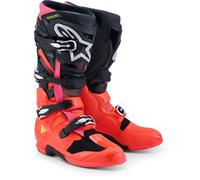 Alpinestars Tech 7 Stivali da motocross, nero/rosso/rosa, Taglia 11 (45,5)