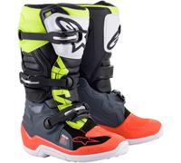 Alpinestars Tech 7S S20, stivali bambini 8 US male Grigio Scuro/Rosso Fluo/Giallo Fluo