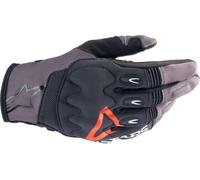 Alpinestars Techdura Guanti da motocross, nero/grigio/rosso, Taglia L