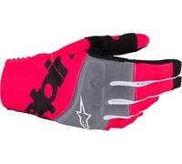 Alpinestars Techstar Guanti da motocross, nero-rosa, taglia S per maschi