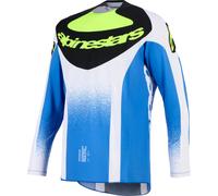 Alpinestars Techstar KNIF Maglia da motocross, blu/nero/giallo, Taglia L