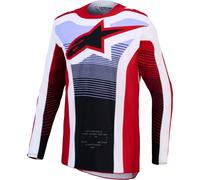 Alpinestars Techstar Maven Maglia Motocross, rosso/bianco/nero, Taglia S