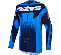 Alpinestars Techstar Swan Maglia Motocross, blu/blu scuro, Taglia S