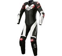 Alpinestars Tuta da moto da donna monopezzo in pelle Alpinestars STELLA GP PLUS 2 Nero-Bianco-Rosso fluo 48