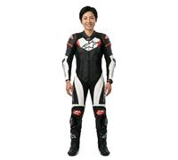 Alpinestars Stella GP Plus Abito da donna in pelle da moto da 1 pezzo, nero-bianco-rosso, taglia 44 per donne
