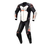 Alpinestars tuta intera in pelle Gp Force Chaser - 1231 Black White Red fluo 52