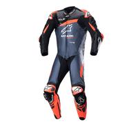 Alpinestars tuta intera in pelle Gp Plus V4 - 1357 Black Red Fluo Dark Blue 50