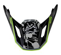 Alpinestars S-M7 Blaster Cima dell'Elmo, nero/grigio/giallo, Taglia unica