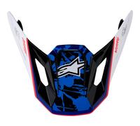 Alpinestars S-M7 Blaster Cima dell'Elmo, bianco/blu/rosso lucido, Taglia unica