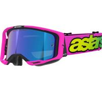Occhiali da motocross Alpinestars Vision 8 Vista fluo rosa-fluo giallo-verde con lente blu a specchio
