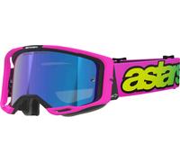 Occhiali da motocross Alpinestars Vision 8 Vista fluo rosa-fluo giallo-verde con lente blu a specchio