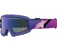 Occhiali da motocross per bambini Alpinestars Vision Youth Corp viola-rosa fluo con lente blu a specchio
