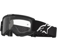 Occhiali da motocross Alpinestars Vision OTG neri-bianchi con lente trasparente