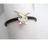 Alpini : Braccialetto in Argento 925 e Caucciù - Bracciale Simbolo Penne Nere -