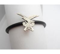 Alpini : Braccialetto in Argento 925 e Caucciù - Bracciale Simbolo Penne Nere -