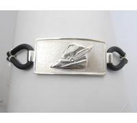 Alpini : Braccialetto in Argento 925 e Caucciù con Cappello Penne Nere bracciale