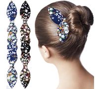 Alpinleux 2 chignon a ciambella per capelli, strumento per chignon, accessorio per capelli alla francese, accessori per capelli da donna (blu scuro, nero)